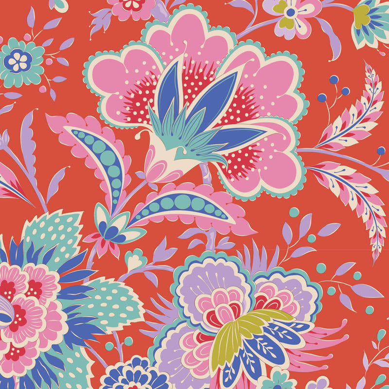 Tilda Fabric LATE BLOOMER TOMATO from Bloomsville Collection, TIL100501