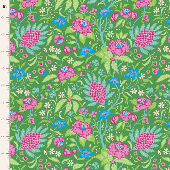 Tilda Fabric FLOWERTANGLE GREEN from Bloomsville Collection, TIL100512