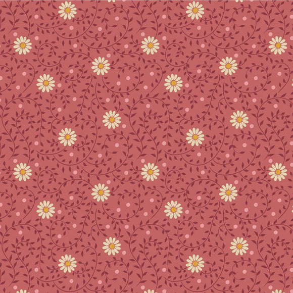 Fabric SANCTUARY DAISYDREAM RHUBARB by TILDA, TIL100563