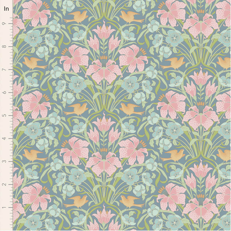 Fabric SONGBIRD BLUE from SONGBIRD Collection by TILDA, TIL100652