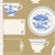 Fabric LABELS AND ORNAMENTS OCHRE, A BLENDER for SOMETHING BLUE Collection by TILDA, TIL110172