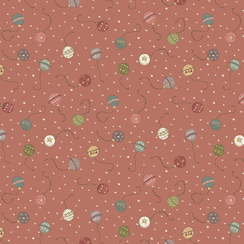 Henry Glass Fabric 3215-88 RED, from Down Tinsel Lane Collection by Anni Downs