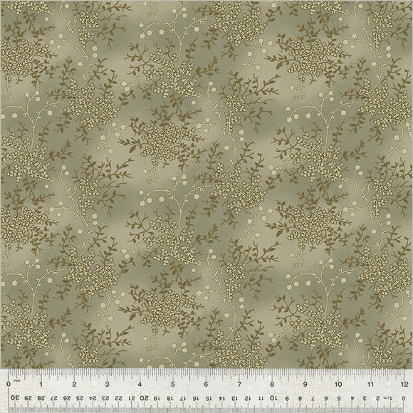 Fabric FLORAL VINE MUSHROOM from GARDEN TALE Collection by Jeanne Horton 51187A-19