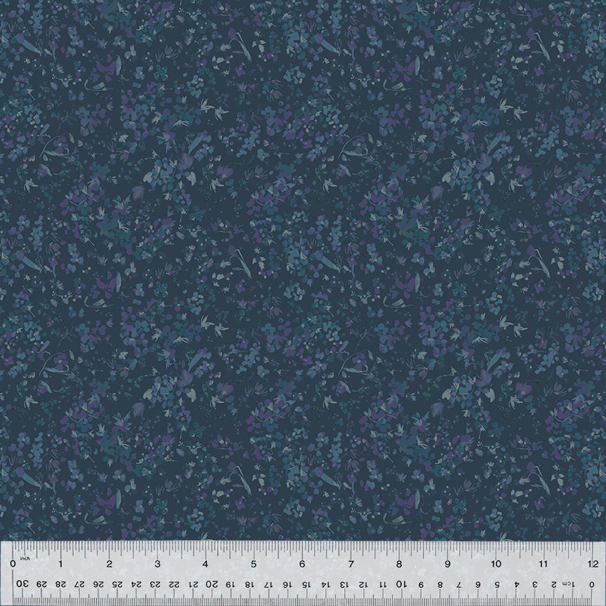 Cotton Fabric, WILDFLOWER, DELPHINIUM, 53808-17, FLORET Collection by Kelly Ventura for Windham Fabrics