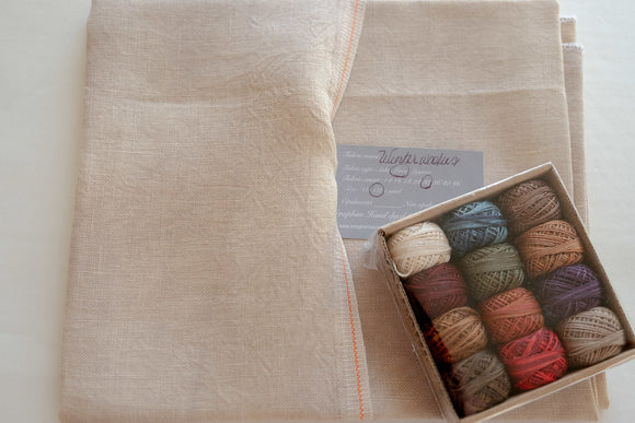 Seraphim Hand-Dyed Belfast Linen WINTER WOOLENS for Cross Stitch and Embroidery, 32 count, 17.5