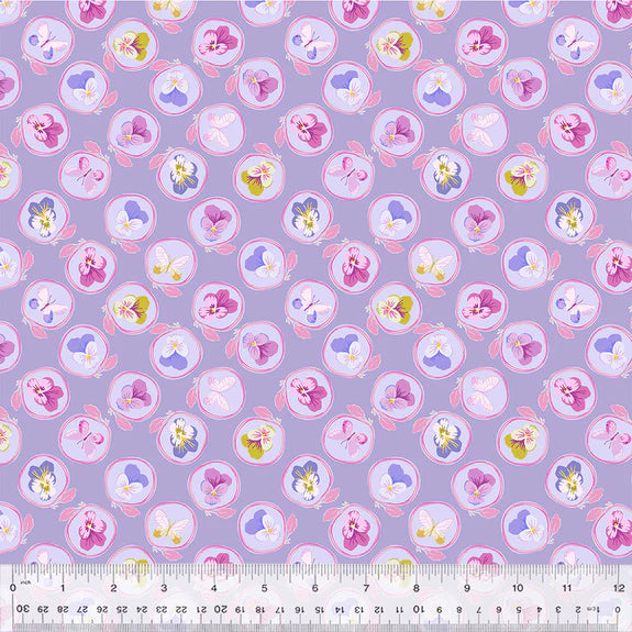 Cotton Fabric CAMEO 54654-8 Purple, Insectarium Collection by Tamara Kate for Windham
