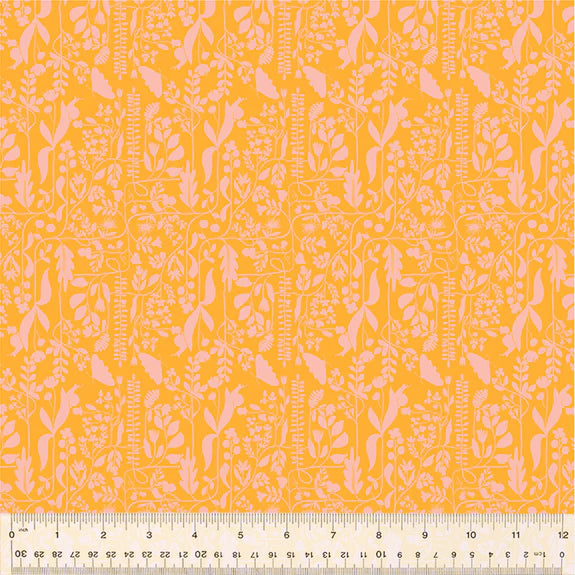Cotton Fabric MEANDER 54657-16 Orange, Insectarium Collection by Tamara Kate for Windham