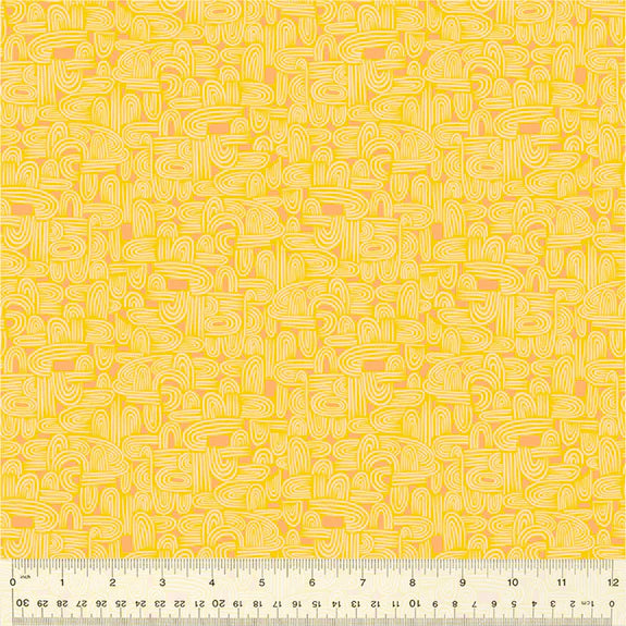 Cotton Fabric TUNNELING 54658-24 Yellow, Insectarium Collection by Tamara Kate for Windham