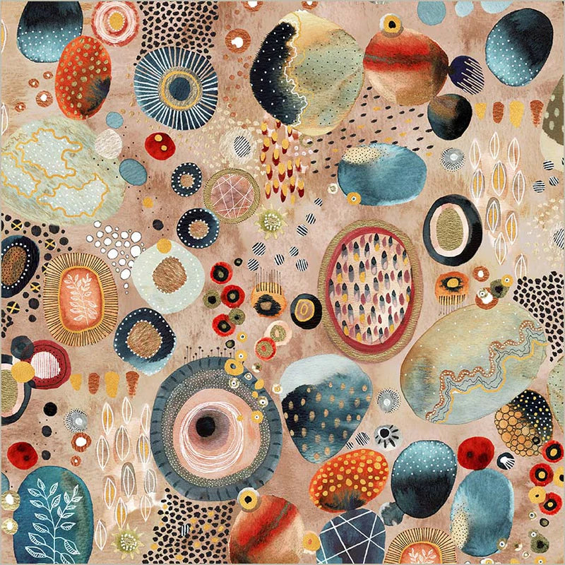 Fabric GEODE Fire Opal, from FLORA and FORM Collection by Essoldo Designs for Windham, 54777DM-2