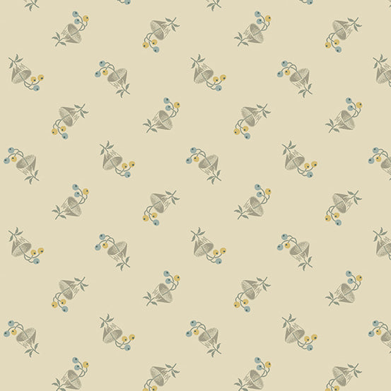Fabric BACHELOR BUTTON Color BISCUITS from English Garden Collection by Edyta Sitar for Andover, A-797-L