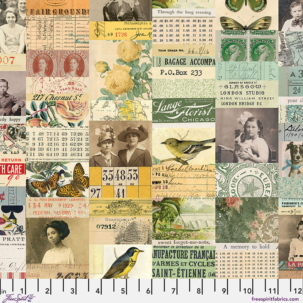 Fabric MULTI COLLAGE, from Palette MULTI Collection by Tim Holtz PWTH320.MULTI