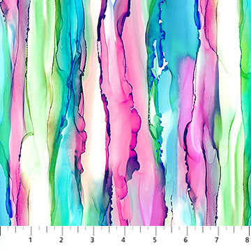 Fabric DP27832-10 RAINBOW STRIPE WHITE MULTI from CONCERTO Collection by Deborah Edwards and Melanie Samra for Northcott