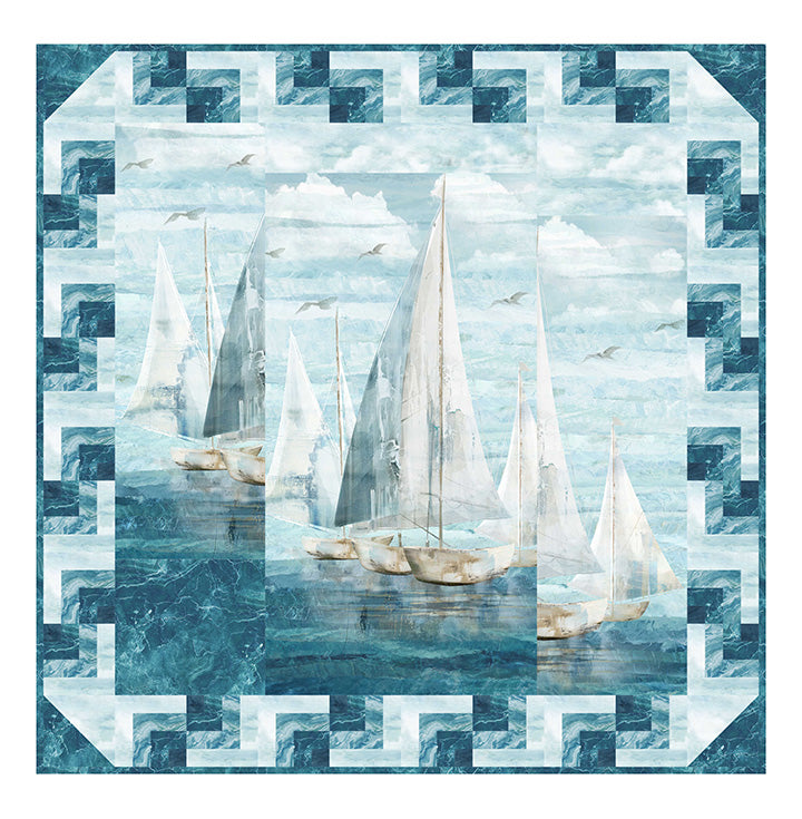 Pattern SPLIT REFLECTION from SMOOTH SALING Collection by Deborah Edwards for Northcott