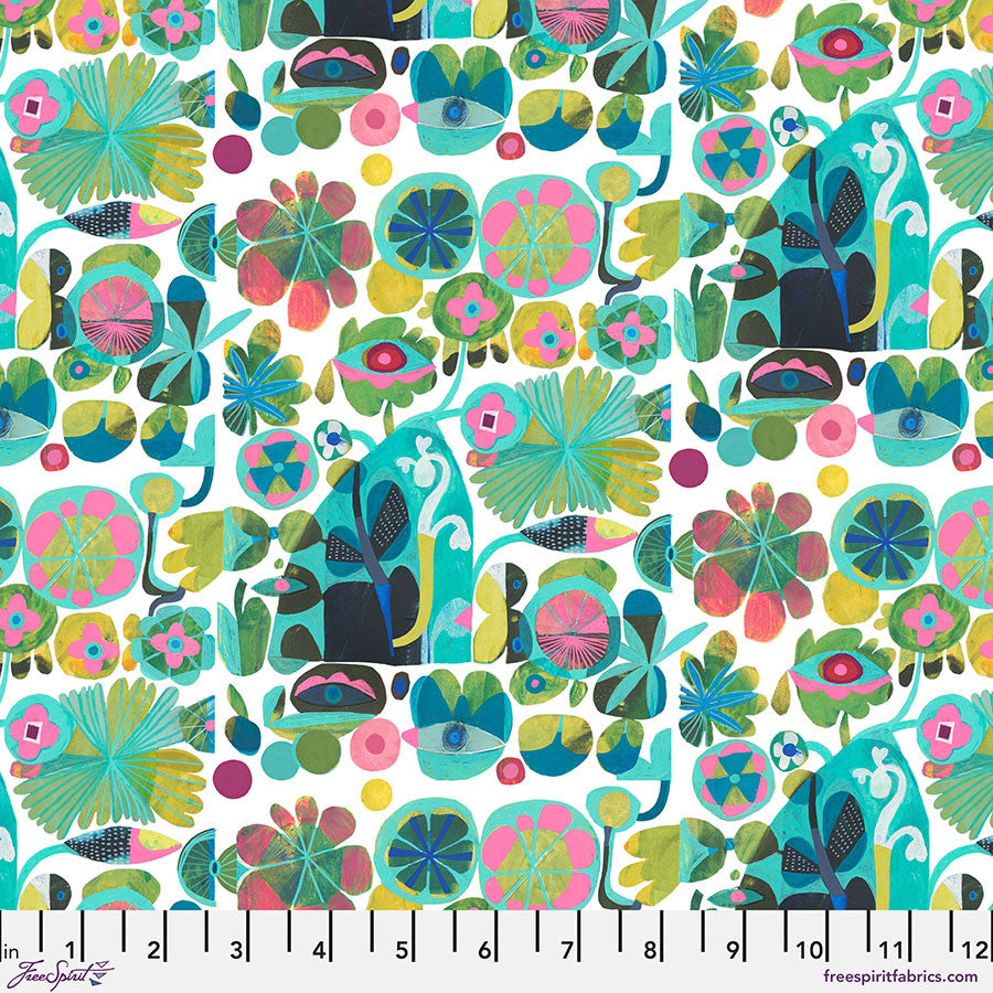 Fabric LEMON-BLUE, from COLORI Collection by Este McLeod, PWES036.BLUE