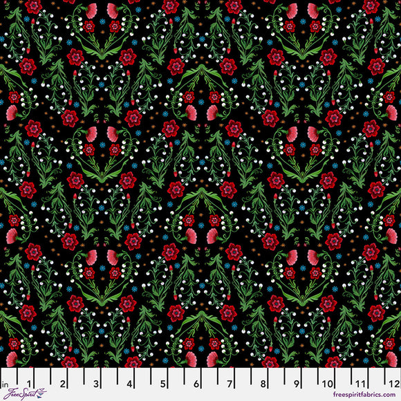 Fabric VICTORIAN GARDEN BLACK from NOCTURNAL CREATURES Collection by Maria Matos PWMM006.BLACK