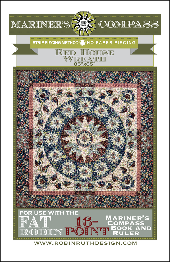 RED HOUSE WREATH Pattern by Robin Ruth Design