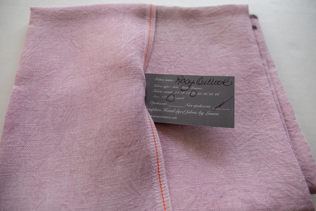 Seraphim Hand-Dyed Embroidery Linen ROSY OUTLOOK for Cross Stitch and Embroidery Belfast, 32 count, 18"x26" Piece
