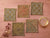 Sashiko Tsumugi Sampler Coasters Golden Yellow # SC-TC5 by Emma Creation