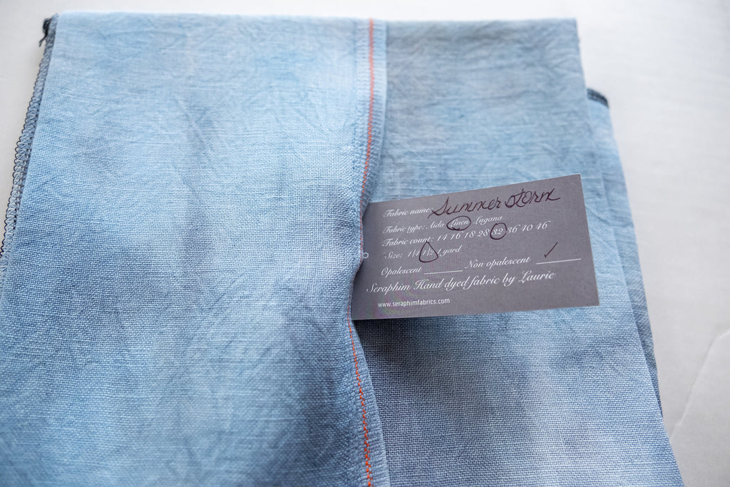 Seraphim Hand-Dyed Embroidery Linen SUMMER STORM for Cross Stitch and Embroidery Belfast 32 count, 18"x27" Piece