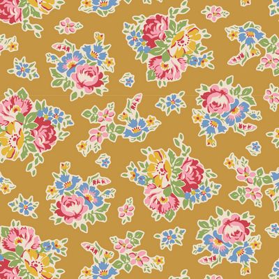 Fabric JUBILEE-SUE MUSTARD by TILDA, TIL100549