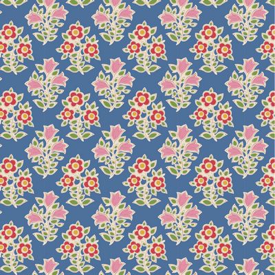 Fabric FARM FLOWERS BLUE, blenders for JUBILEE Collection by TILDA, TIL110101