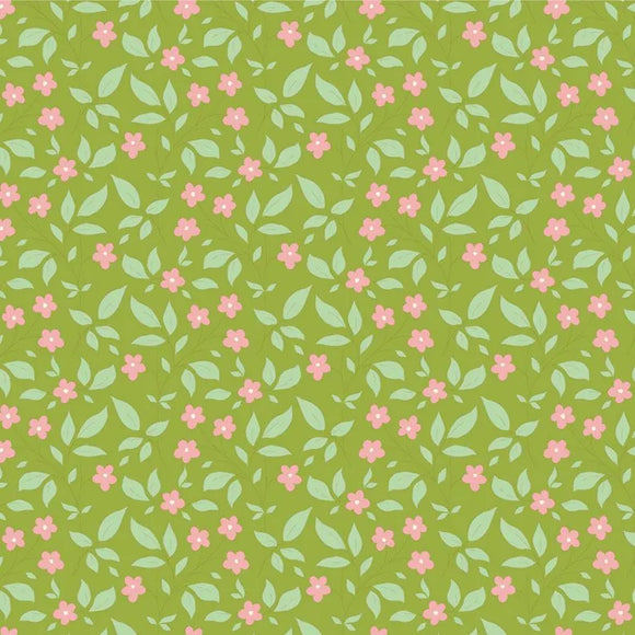 Fabric SUNDAY BRUNCH Blenders TIPSY GREEN by TILDA, TIL110114