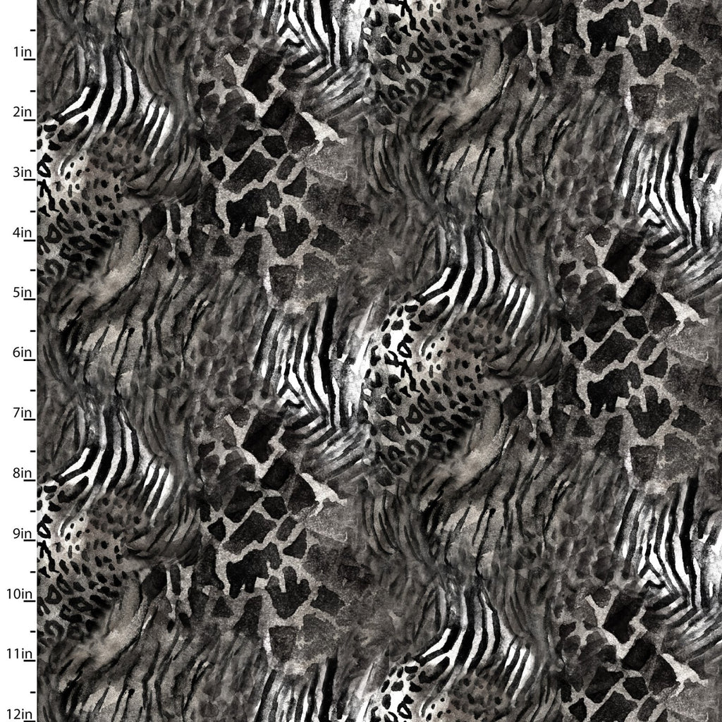 Fabric SKINS, GRAY, from Into The Wild Collection by John Keeling for 3 Wishes, # 20179-GRY-CTN-D
