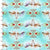 Fabric LONGHORN SKULLS, TURQUOISE, from Whimsical West by Connie Haley for 3 Wishes, # 20277-TRQ-CTN-D