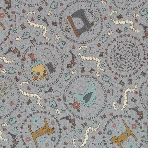 Quilting FABRIC Set# 4 of 7 fat Quarters from Lecien , One Stitch At a Time Collection by Lynnette Anderson.