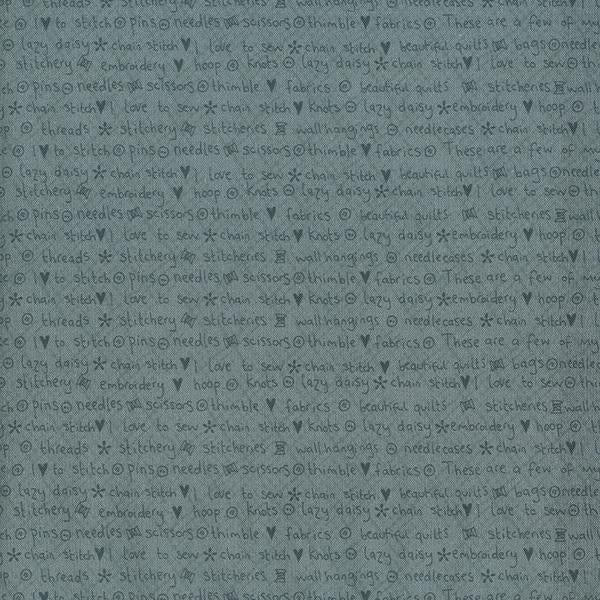 Quilting FABRIC from Lecien, One Stitch At a Time Collection by Lynnette Anderson. 35076-70 Words