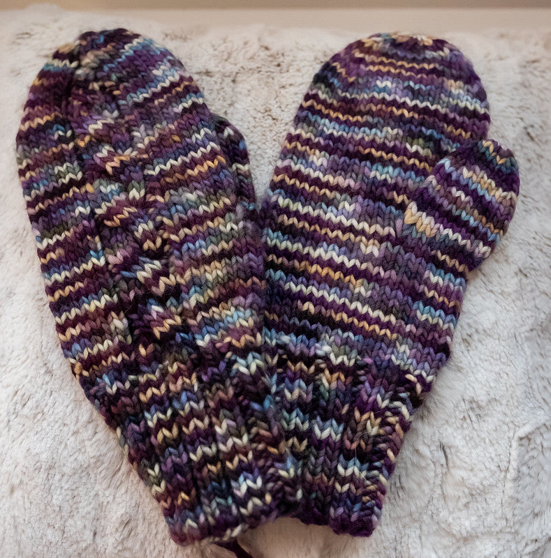 Mittens "Hiroshige", Hand Knit From Malabrigo Worsted Yarn