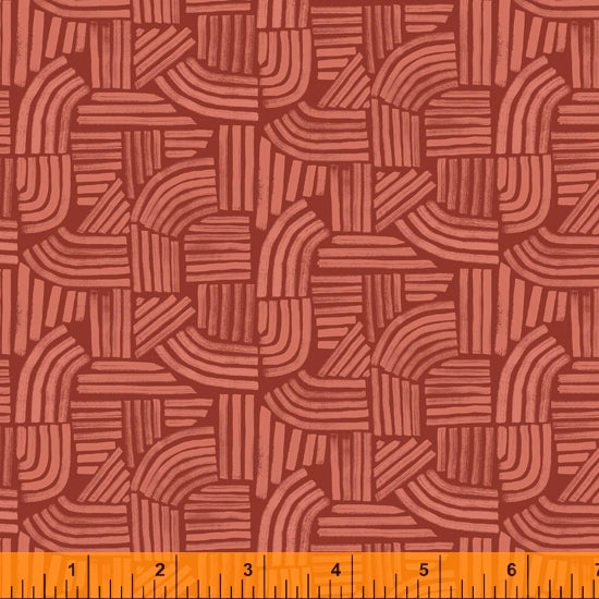 Wildflower Collection, Linea, Cinnabar Cotton Fabric by Kelly Ventura for Windham, 52254-5