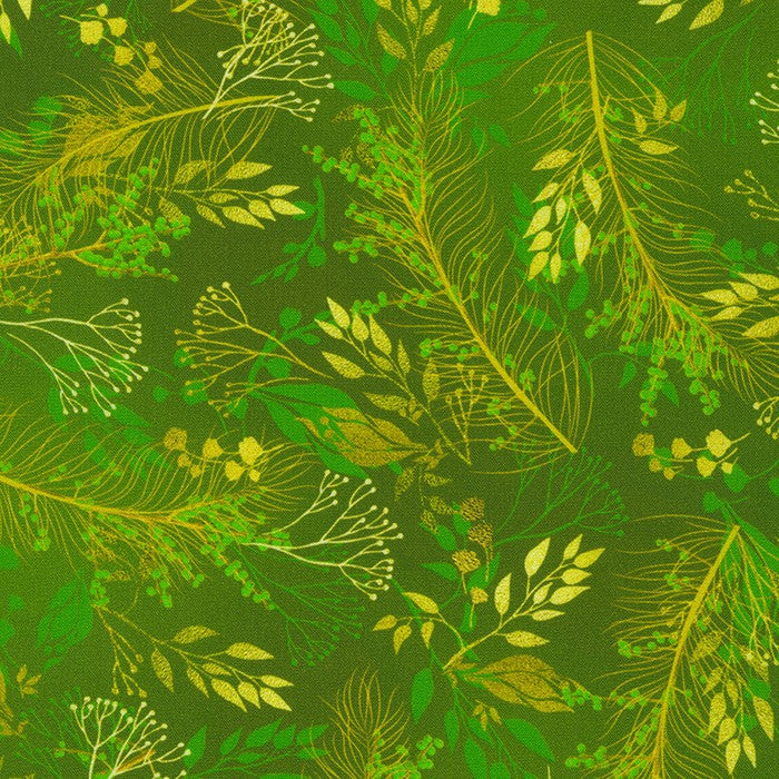 Quilting Fabric AIND-21193-29 HUNTER  by Lara Skinner from Festive Beauty for Robert Kaufman
