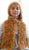 Hat, Handknit, Amelie, Orange/Green/Brown, size Small