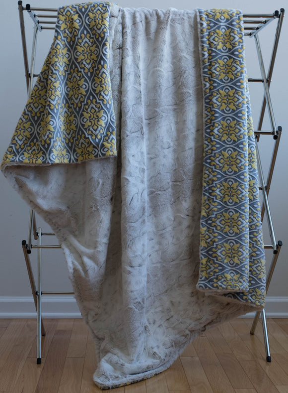 Cuddle Blanket Arctic Lynx, Beige/White