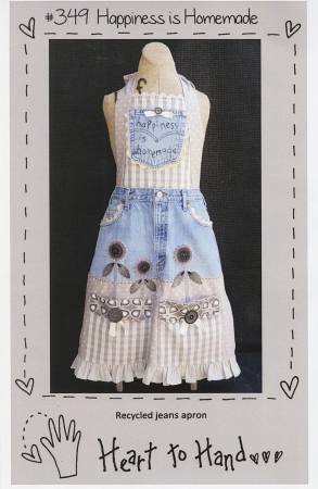 Happiness I Homemade Recycled Jeans Apron # HTH349