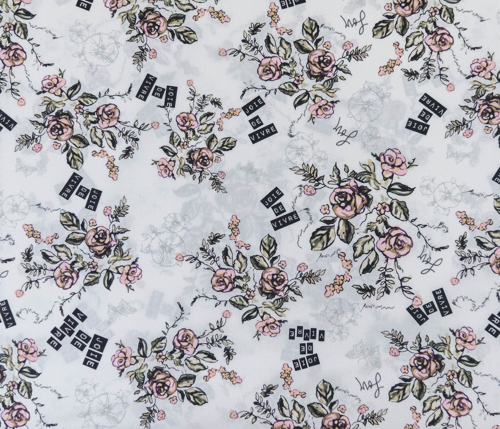 Fabric Joie De Vivre Ivoire from Art Gallery, Cherie Collection CHE-8802