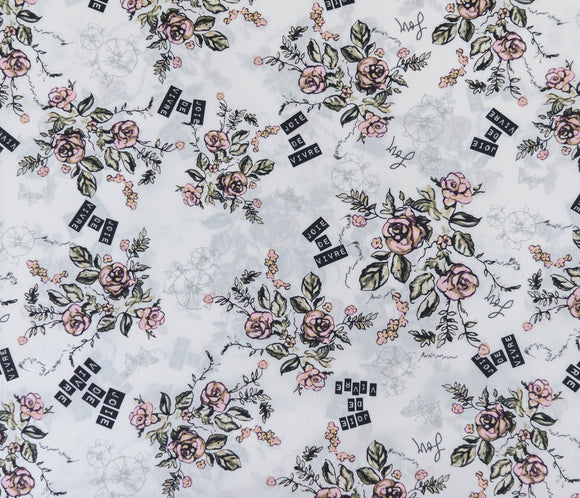 Fabric Joie De Vivre Ivoire from Art Gallery, Cherie Collection CHE-8802