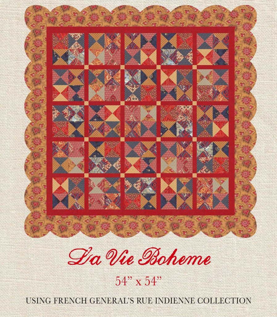French General Quilt pattern La Vie Boheme 54"x 54" FG RI03