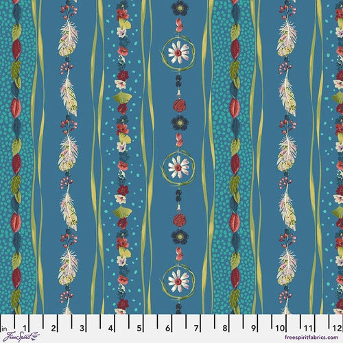 Fabric Offerings - Blue by Odile Bailloeul from Land Art 2 Collection for Free Spirit, PWOB067.BLUE