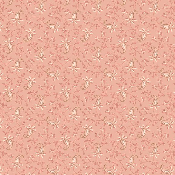 Quilting Fabric SARAH'S PAISLEY R570500 PINK by Marcus Fabrics from Back in the Day Collection.