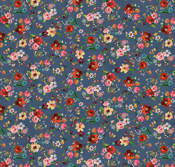 Fabric Zen Kitty Bouquets from Zen Kitty Collection by Dear Stella, Color: Multi